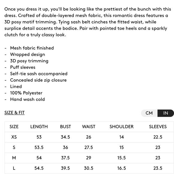 Chicwish Fairy Goth Mesh Faux Wrap Dress M Dark Floral Romantic Whimsigoth NEW - Picture 9 of 13